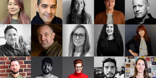 Headshots of 15 different people, representing a judging panel