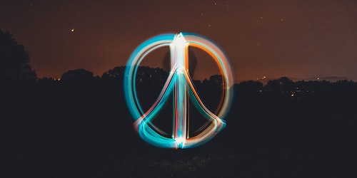 Peace symbol in dark