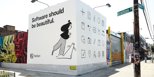 Billboard advertising Notion - a collaborative workspace 