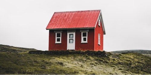 A house painted red